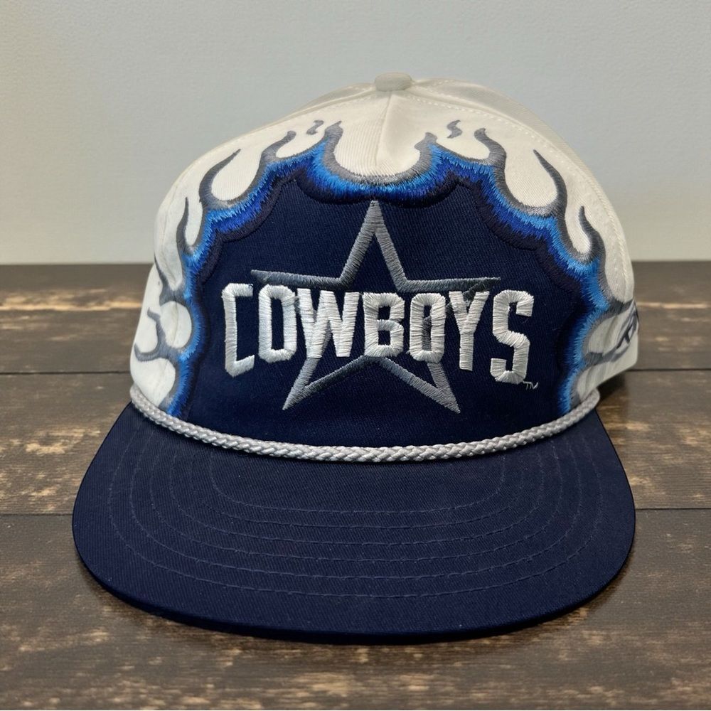 90's DALLAS COWBOYS VINTAGE SNAP BACK ROPE HAT FLAMES TEAM NFL REAP RARE!!!!